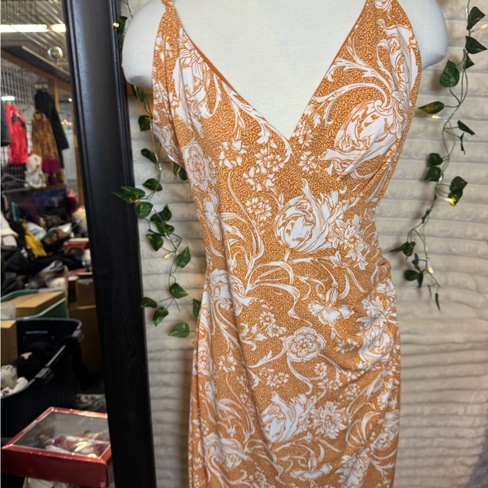 Joie Orange Floral Slip Dress